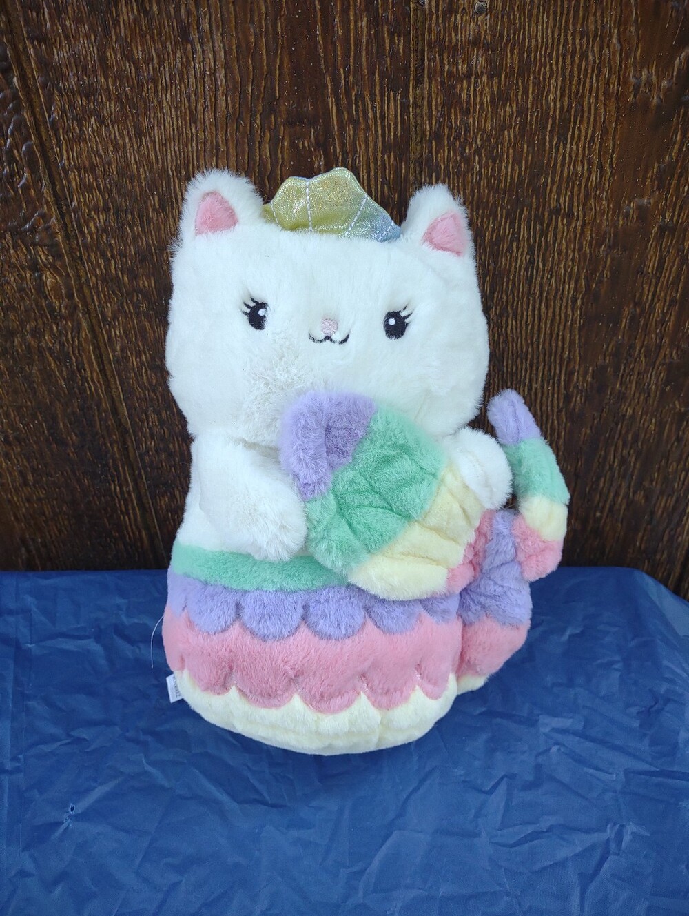 Fao Schwartz Glow Brights Mermaid Meowmaid Lights Up  Water Sound Cat Plush